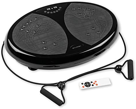 VITALmaxx Vibromasseur Versions | entraînement du Corps Entier à Domicile | plaques vibrantes avec différents Niveaux de Vibration et programmes préréglés (Noir) Mixte, uni