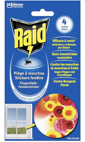 Raid Fliegenfänger Sticker Fenster Blumenstrauß 6 Sticker