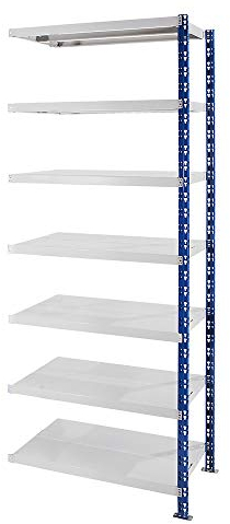 eurokraft | Universal-Steckregal | stabil | Stahlblechböden | HxBxT 2522 x 1025 x 500 mm | Anbauregal