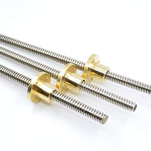 BGTR Viti Piombo madrevite 8mm Discussione Lunghezza 350mm 400 Millimetri in Acciaio Inox Viti trapezoidali Rod con Dado in Ottone for Viti Stampante 3D CNC Viti (Color : Lead 8x400mm (1set))