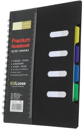 Tomaibaby B5 Spiralblock, 6. 3X8. 2-Zoll-Journal-Notizblock Spiralförmiges Business Notizbuch mit Trennwand für Studenten Büro Schreiben Planer
