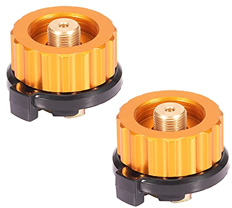 Sagafly 2 Stck Campingkocher Anschluss Camp Gasflaschenadapter für Campingkocher Brenner Gas Ventilkartuschen Düse Adapter Campingkocher Adapter Düsenanschluss Gaskartuschen Adapter