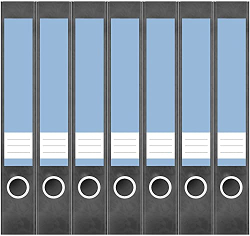 Etiketten für Ordner | Blau 6 | 7 Aufkleber für schmale Ordnerrücken | Selbstklebende Design Ordneretiketten Rückenschilder