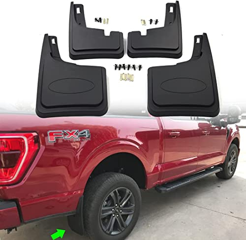 Wocch Parafanghi per Ford F150 2021 2022, paraspruzzi per tutte le condizioni atmosferiche per camion/set da 4 pezzi anteriori e posteriori/non c'è bisogno di forare/adatto solo al modello Fender