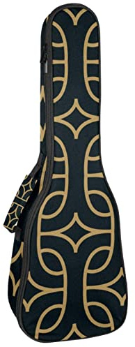 Konzert-Ukulelen-Rucksack, strapazierfähige Ukulele-Tasche mit Stauraum, Sopran-Konzert-, Tenor-Ukulele, 10 mm, gepolsterte Tasche, abstrakt, geometrisch, mit Linien