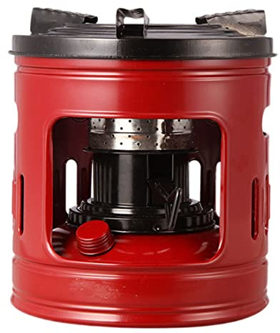DONGCY Portatif Brûleur de Poêle Au Kérosène Poêle de Chauffage Camping Léger Au Kérosène Matériau Métallique pour Bivouac Intérieur Extérieur Patio Randonnée 1.5L 0.15L/H,Red,Onesize