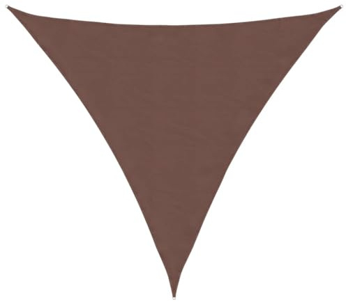 vidaXL Toldo de Vela Parasol Lona Protector Solar Sombra Patio Jardín Terraza Balcón Parque Exterior Triangular de Tela Oxford Marrón 4x4x4 m