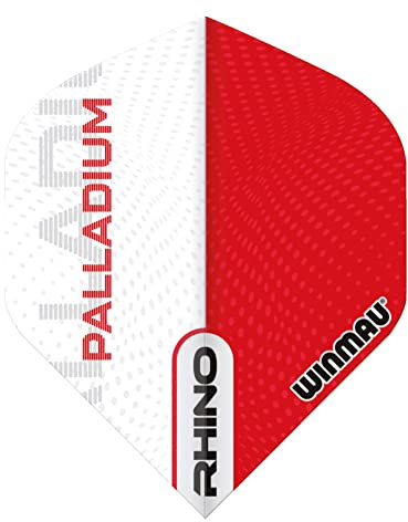 WINMAU Rhino Palladium Rot und weiß Extra Dicke Dart-Flüge - 1 Satz pro Packung (insgesamt 3 Flüge)