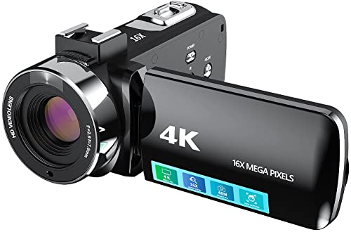 Somikon Videokamera 4K: 4K-UHD-Camcorder mit 16-fachem Zoom, WLAN, Full-HD mit 60 B./Sek. (Videokameras, Camkorder, Action Cam)
