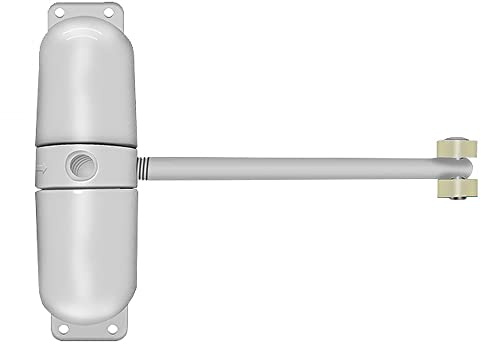 Chiudiporta automatico a molla, chiusura automatica silenziosa per pesi della porta 10-60 kg, chiudiporta in acciaio inox, regolabile, per porte interne (bianco)