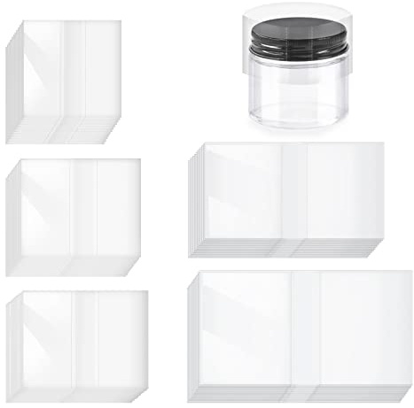 Glarks 1250Pcs Clear Shrink Wrap Band, 5 Sizes PVC Heat Shrink Band Perforated Shrink Wrap Film Shrink Seal Bands for Dropper Bottle, Cans and Tins