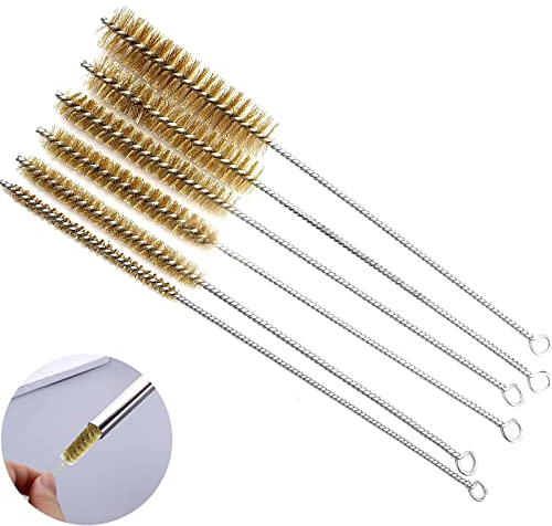 6 Piezas Cepillo de Tubo de Latón de 8 mm / 10 mm / 12 mm / 15 mm / 20 mm / 25 mm, Tubo de Latón Cepillo de Limpieza para Eliminación de Óxido Corrosión Pintura