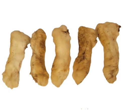 Kaninchenpfoten wie Kaninchenohren mit Fell - 1kg - Kauartikel für Hunde - Hundeleckerli - hypoallergenes Hundefutter - getreidefreier Premium Kausnack -Lucze Premium Kauartikel