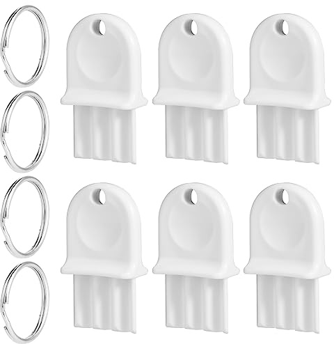 6st Papierhandtuchspender Schlüssel und 4 Metallringe, Universell Schlüssel für den Taschentuchspender Hartplastik Paper Towel Dispenser Key für Hausmeister Wartungsprofis (Weiß)