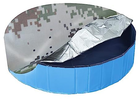 Rund Poolabdeckplane für Ø 122-1006 cm Pools, Whirlpool Abdeckung aus Oxford-Stoff Material UV-Resistent Wasserdicht, Faltbare Schwimmbad Abdeckung Mit Kordelzug 551 * 20CM-Mosaik-Tarnfarbe
