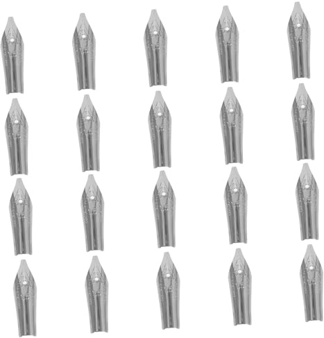 SEWACC 20 Stück Füllfederhalterfedern aus Metall, Silber, Ersatzset | Kunstschrift und Übung, Glatter Schreibfluss, Leicht Einzusetzen, für Zuhause und Unterwegs