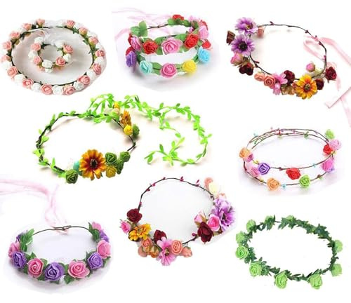 Corona di fiori di fata | corona di fiori dal design accattivante | Fasce di fiori sicure e innocue per le donne, forniture per feste di fate per ragazze, famiglia,