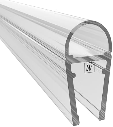 WAKA Premium Duschtür & Duschlippe PRO-B Duschdichtung Optisch Transparent, Duschdichtungen für Duschtüren 6-8mm Glas Länge 1000mm Duschkabinen Dichtungen & Duschtürdichtung mit der Besten Qualität