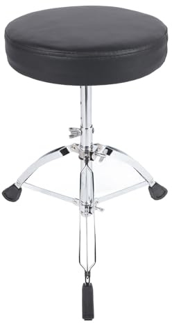 Taburete de Tambor de Aleación, Trono de Tambor Alto con Asiento de Esponja de Alta Densidad, Patas de Soporte Dobles para Tocar la Guitarra con Teclado de Tambor