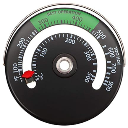 Kamin Thermometer Magnetisch, Kaminofen Thermometer Für Ofenrohr, Wood Fireplace Thermometer, Kamin Ofen Thermometer, Magnetisch Feuer Herd Rohr Thermometer Messgerät,Stove Temperature Top Thermometer