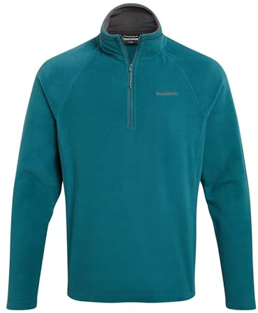 Crag hoppers Men's Corey VI Half Zip Fleece Lightweight Insulating Top, Sacramento Green, M