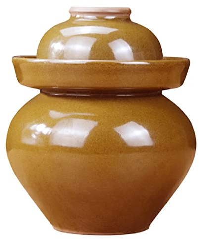 Ceramic Jars,Tea Jar,Chinese Style Storage Jars, Pickle Jar, Natural Ceramic Fermentation Crock Pickling Pot,Fermenting Jar With Water Seal Airlock Lid St