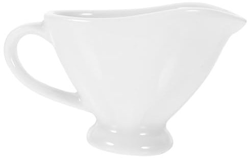 Zerodeko Ceramic Sauce Jug Pitcher for Western Food Handle Design for Serving Sauces Milk Gravy The Table