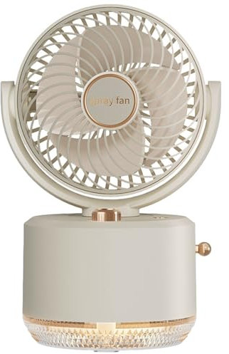 Hand Fan Shaking Head Rechargeable Mini Convenient Desk Fan Dormitory Humidification Spray Practical Small Functional Humidifier (Rechargeable) The (A, 23X15cm)