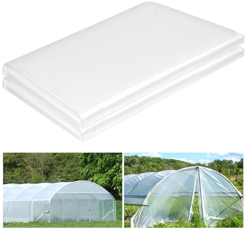 Bâche en plastique transparent de 3 x 6 m pour serre – Film en polyéthylène de 6 mm très résistant – Résistante à l'eau, au soleil, au gel, au vent, à la poussière – Pour l'agriculture, le jardinage