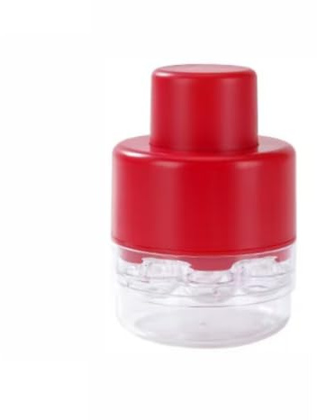 Rimozione di noccioli di ciliegia, con 7 fori, snocciolatore di frutta veloce per ciliegie e frutta morbida, pratico utensile da cucina senza manico (rosso)