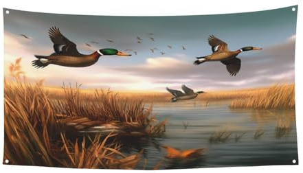 Jagd fliegende wilde Enten – Druck volle Abdeckung Halloween Hut – verstaubare Hexe Kopfbedeckung für Festivals, Larp und Partys mit maschinenwaschbarem Stoff