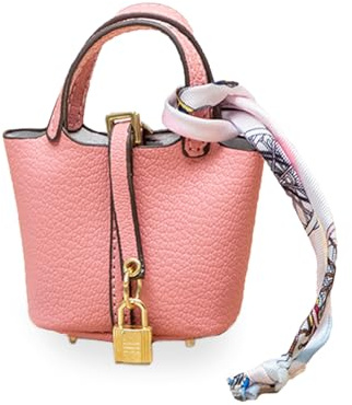 LAOYEFACAI Mini Taschenanhänger Süßer Leder Schlüsselanhänger Handtaschen Charm Perfekt für Damen Dekoration und Aufbewahrung kleiner Gegenstände