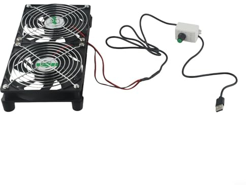 Gdfnmogo Ventilador de refrigeración de chasis USB de 5 V con regulación de velocidad continua, ventilador externo silencioso de alta velocidad de 3000 RPM para router, decodificador y consola de