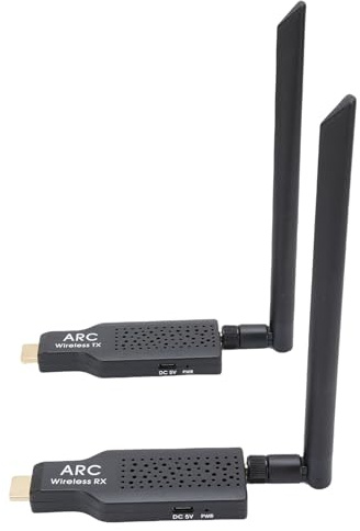 VELATEMOR ARC Sound Transmisor y Kit de Receptor 2.4G Distancia de 50m Distancia de Alta Definición Kit de Extensor de Interfaz Multimedia, Kit de Extensor de TVS Múltiple Portátil,
