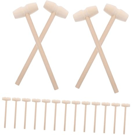 FIXOSHEE 30pcs Mini Wooden Mallet for Chocolate Cracking and DIY Crafts Portable Flathead Hammer for Solid Natural Wood Mallets for Festival Cake Crab Lobster Travel-friendly Tool