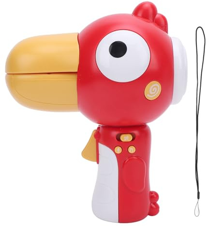 POENVFPO Changeur de Voix, Appareil de Changement de Voix en Forme D'oiseau avec 3 Modes Différents, Effets Sonores et Sons Amusants pour Enfants, avec Dragonne, Jouet D'extérieur (Rouge)