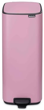 Brabantia Bo Pedal Bin 30L (Lilac Pink), Soft Closing Waste Bin with Light Pedal Operation, Easy to Clean Removable Plastic Inner Bucket with Free PerfectFit Rubbish Bags Included