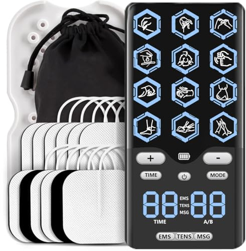 Electroestimulador Muscular, 3 en 1 TENS EMS Masaje Tens Electroestimulador