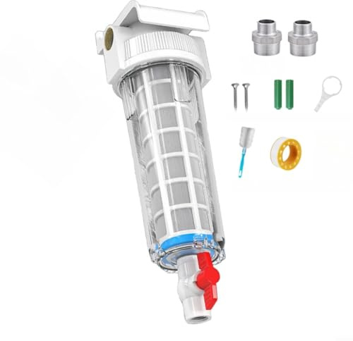 Helilyco Filtro de agua para toda la casa para eliminar sedimentos y arena con succión inversa autolimpiante para elementos, agua de pozo rural adecuada y agua del grifo municipal, color blanco, 342