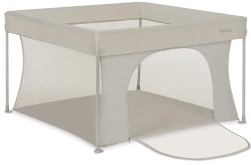 Lionelo Paco Laufstall Baby Faltbar 111 x 111 cm, Kompakter Laufgitter