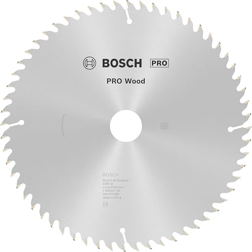 Bosch 1x PRO Wood Kreissägeblatt, 235 x 2,8 x 30 mm, T60 | für Weichholz, Hartholz, Ø 235 mm, Professional Zubehör kabelgebundene Handkreissägen