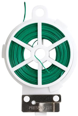 Bindedraht, Inhalt: 30 Meter mit Abschneider (press-to-cut), Verschluss von Abfallsäcken, Befestigung (Rankhilfe) für Blumen & Pflanzen, zur Blumenstraußherstellung uvm, Gartenzubehör