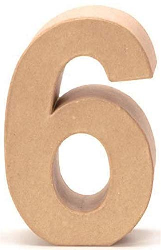 Papp-Zahl 6 17,5x5,5cm Geburstag Jubiläum Zahlen Ziffern PappArt Deko Nummer