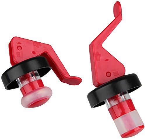 Fackelmann 49569 Tappi Bottiglia Ermetici 2 Pezzi, Rosso, 55 x 55 x 25 cm