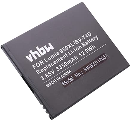vhbw Akku kompatibel mit Microsoft/Nokia Lumia Cityman, 950 XL Dual SIM, 950 XL, 950XL Handy Smartphone Telefon (2950 mAh, 3,9 V, Li-Ion)