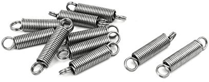sourcing map 10 Stück 0,8mmx6mmx30mm 304 Edelstahl Zugfedern silber farbton