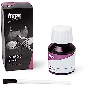 Kaps Suede Dye, Schuhfarbe für Nubuk- & Rauleder, Zur Reparatur von Verblassten Schuhen, Taschen und Lederwaren, Inklusive Pinsel zum Auftragen, 50 ml (111 - Bordeauxrot)