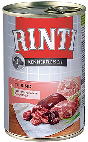 Rinti - Nassfutter - Kennerfleisch in Rind sehr hoher Fleischanteil (6 x 400g)