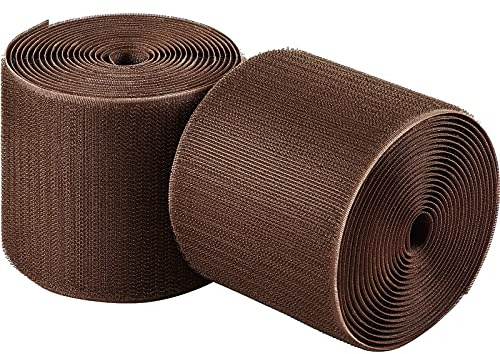 WILLBOND 2 Pack 10 ft x 3 Inch Cable Floor Strip Cable Cover Cords Carpet Protector Management Hook and Loop Tape for Wires on Floor Cords and Prevent a Trip Hazard (Brown)