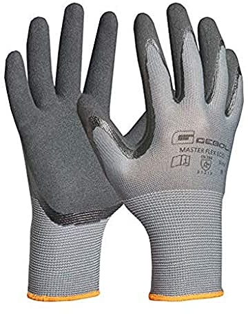 Gebol Master Flex Eco, 1 Paar Arbeitshandschuhe für Werkstatt & Garten, atmungsaktive Nitrilhandschuhe für Damen und Herren mit Schutz vor Öl & Nässe, M (Gr. 8)